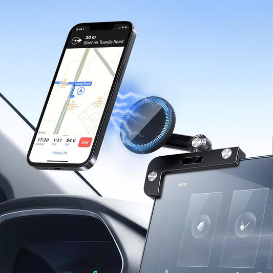 For Tesla Model 3/ Y Magnetic Phone Holder Car Central Control Screen Cell Phone Stand 180 Degree Rotatable Navigation Bracket